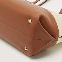 مملوكة مسبقًا DeMellier Brown/Natural Canvas and Leather The Tokyo Tote