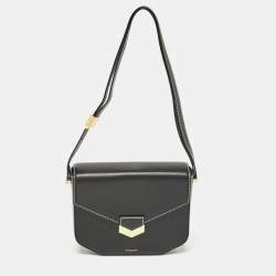 DeMellier Black Leather Flap Crossbody Bag