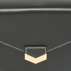 DeMellier Black Leather Flap Crossbody Bag