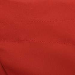 Pre Owned Derek Lam Red Ochre Silk Pleated Maxi Skirt M