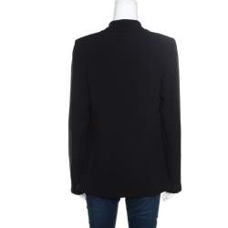 10 Crosby Derek Lam Black Crepe Faux Vest Detail Layered Blazer S