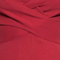 Derek Lam Burgundy Criss Cross Pleated Bodice Sleeveless Gown XS
