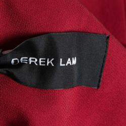 Derek Lam Burgundy Criss Cross Pleated Bodice Sleeveless Gown XS