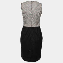 Derek Lam Houndstooth Bodice Colorblock Sleeveless Wool Dress S