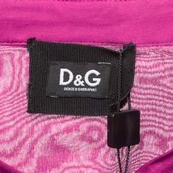 D&G Purple Silk Chiffon Ruffled Shirt S