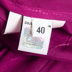 D&G Purple Silk Chiffon Ruffled Shirt S