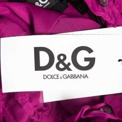 D&G Purple Silk Chiffon Ruffled Shirt S