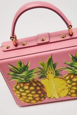 Pre Owned Dolce & Gabbana Pink Floral Crystal Embellished Leather Dolce Box Bag