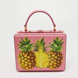 Pre Owned Dolce & Gabbana Pink Floral Crystal Embellished Leather Dolce Box Bag