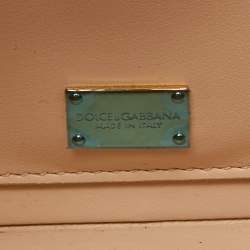 Pre Owned Dolce & Gabbana Pink Floral Crystal Embellished Leather Dolce Box Bag