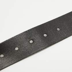 D&G Black Leather Logo Buckle Belt 85cm