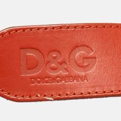 D&G Orange Leather Buckle Belt 85 CM