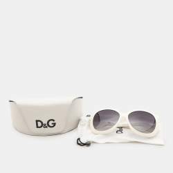 D&G White Acetate 8063 Round Sunglasses