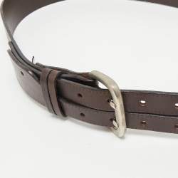 D&G Brown Leather DG Logo Buckle Belt 80CM