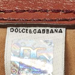 Pre Owned D&G 80 CM Buckle Belt Brick Red Leather