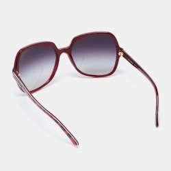 Pre Owned Dolce & Gabbana Red/Black DG 4098 Oversized Sunglasses