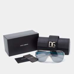 Pre Owned D&G Black/Blue DG6011b Shield Sunglasses