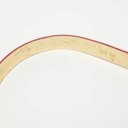 Pre Owned D&G Red Patent Leather Logo Buckle Belt 80 CM