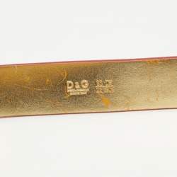 Pre Owned D&G Red Patent Leather Logo Buckle Belt 80 CM