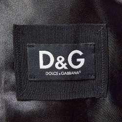 D&G Metallic Coated Leather Bomber Jacket M
