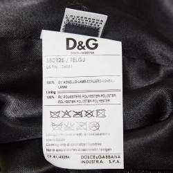 D&G Metallic Coated Leather Bomber Jacket M