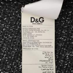 D&G Grey/Silver Lurex and Sequin Detail Coat M