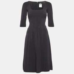 Pre Owned D&G Vintage Black Jersey Flared Short Dress S