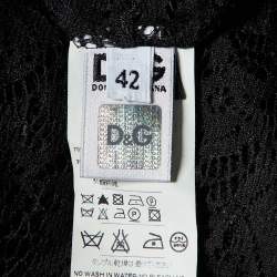 Pre Owned D&G Black Lace Sleeveless Top M