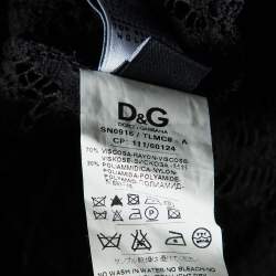 Pre Owned D&G Black Lace Sleeveless Top M