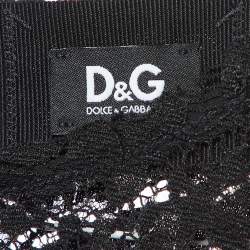Pre Owned D&G Black Lace Sleeveless Top M
