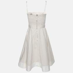 Pre Owned D&G Cream Striped Cotton Mini Dress S