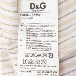Pre Owned D&G Cream Striped Cotton Mini Dress S