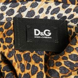 D&G Brown Animal Print Silk Top L
