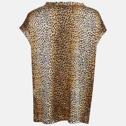 D&G Brown Animal Print Silk Top L