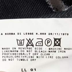 Pre Owned D&G Black Logo Print Denim Wide-Leg Jeans M 