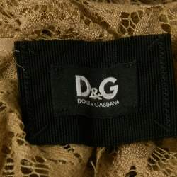 D&G Beige Lace Sleeveless Sheer Top S