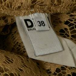D&G Beige Lace Sleeveless Sheer Top S