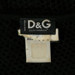 Pre Owned D&G Black Lace and Mesh V-Neck Sheer Tank Top S