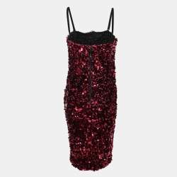 Pre Owned D&G Pink Sequin Embellished Dress S