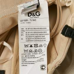 Pre Owned D&G Cream Silk Flared Sleeveless Midi Dress S