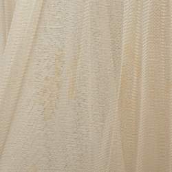 Pre Owned D&G Cream Silk Flared Sleeveless Midi Dress S