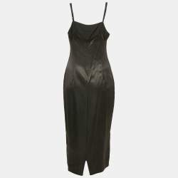 Pre Owned D&G Black Crepe Sleeveless Midi Dress M