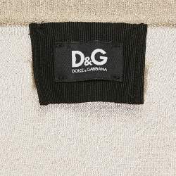 D&G Gold Lurex Knit Button Front Cardigan M