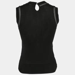 Pre Owned D&G Black Silk and Lurex Knit Sleeveless Top S
