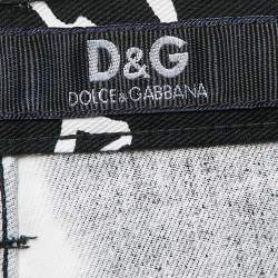 Pre Owned D&G Black Logo Print Denim Flared Jeans M Waist 28"
