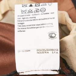 Pre Owned D&G Brown Satin Pleated Detail Mini Dress M
