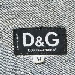 D&G Blue Denim Button Front Buckle Detail Jacket M
