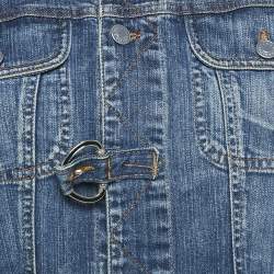 D&G Blue Denim Button Front Buckle Detail Jacket M