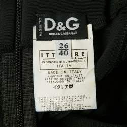 Pre Owned D&G Black Lace Trim Stretch Crepe Sheath Dress S