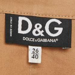 D&G Brown Cotton Button Front Jacket S